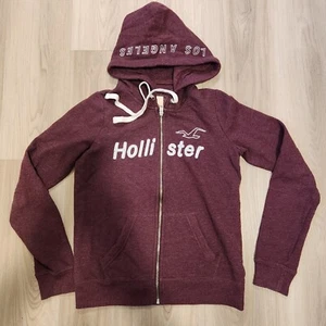 Hollister Zip-Up Hoodie Damen XS Los Angeles bestickt auf Kapuze Spruch Logo - Bild 1 von 11