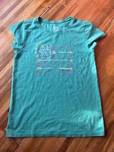 Life Is Good Girls Tee Green 10 Land Of The Free Because Of The Brave Flag T-shi - Picture 1 of 4