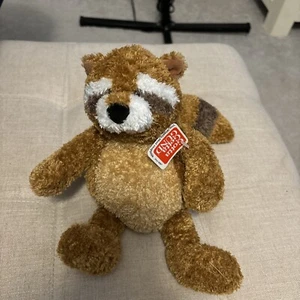 Gund Tan Waschbär Plüschtier Stofftier orange kariert Schleife 8 Zoll Spielzeug - Bild 1 von 2