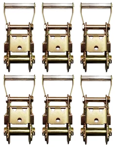 (6 PACK) SHORT WIDE 2" RATCHET HANDLES, TIE DOWN TOW DOLLY AXLE AUTO HAULER - Picture 1 of 3