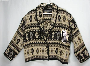 Vtg  New Identity Southwestern Aztec Tapestry Cropped Blazer Jacket Plus Size 2X - Picture 1 of 10
