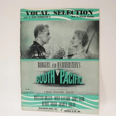 South Pacific Vocal Selections Songbook Sheet Music Movie Score 1949 Williamson - Image 1 of 4