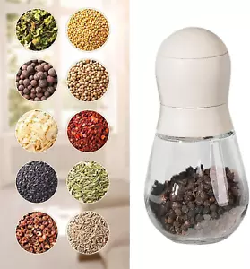 Manual Salt and Pepper Grinder Set - 5Oz Glass Shakers with Adjustable Ceramic - Picture 1 of 12