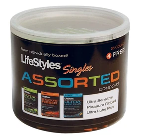 Lifestyles Assorted Singles - 40 Count Jar - Smart pack easy to carry on the go - Picture 1 of 1