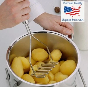 Stainless Steel Handle Potato Masher & Ricer Mash Potatoes Vegetables Tool! - Picture 1 of 3
