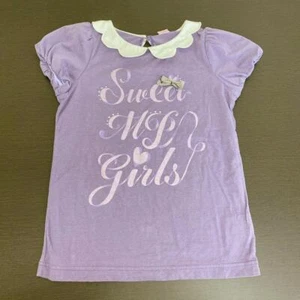 Mezzo Piano Kids T-shirt 150cm Short Sleeve Purple Collar Ribbon Sweet Japan - Picture 1 of 24