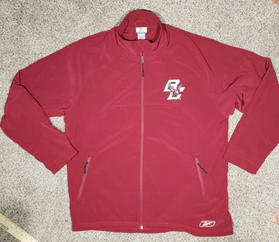 Chaqueta Boston College Para Hombres XL Roja NCAA Baloncesto Reebok Audio Bolsillo Cremallera Completa Foto 1 de 4