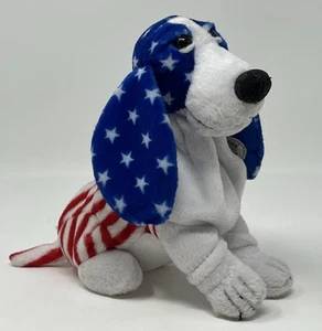 Applause Hush Puppies Dog Americana Bean Bag Plush Stuffed Animal Toy 6” *FLAWS* - Picture 1 of 9