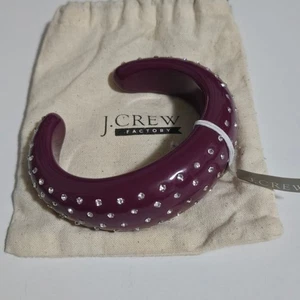 Brazalete J.Crew púrpura profundo con detalles de cristal NUEVO NUEVO CON ETIQUETAS - Imagen 1 de 2