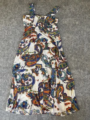 MSK 女式长裙 M 多色花卉方领无袖 — 第 1/4 张图片