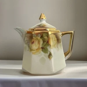 Creamer Yellow Rose Gold Trim With Lid Vtg Jsv German - Picture 1 of 6