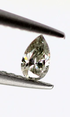 0.051 Ct Silver Color Natural Diamond Pear Brilliant Cut 3 x 1 MM Loose Gemstone - Image 1 of 4
