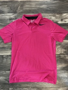 Camisa Polo Nike Para Hombre Pequeña Rosa Manga Corta Rayas Dri Ajuste Estándar Golf 527 - Imagen 1 de 4