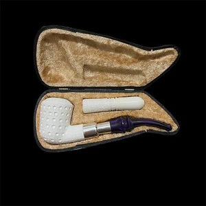 Pipa Meerschaum argento 925 fatta a mano pipa tabacco da fumo pipa non fumata - Foto 1 di 1
