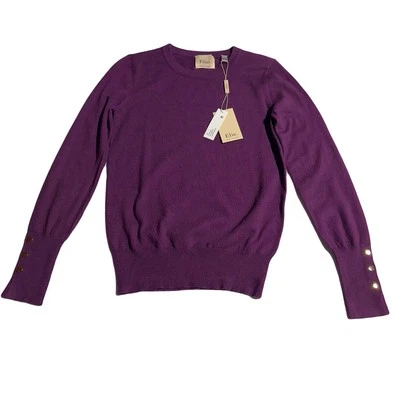 Elie. By Elie Tahari Crew Neck Sweater Pullover Mulberry Size XS Fitted NWT - Image 1 of 4
