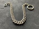 Antique Victorian Sterling Silver Single Albert Pocket Watch Chain France c1920
