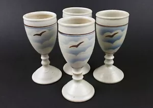 chalice water wine goblet ceramic seagull sky (set of 4) 6 3/4" tall 8 oz. - Picture 1 of 3