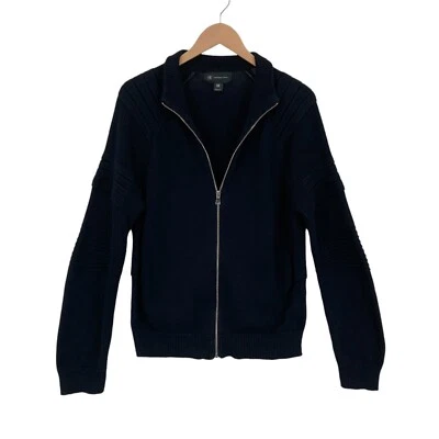 Suéter INC International Concepts Para Hombre Mediano Azul Marino Ribete Acanalado Cremallera Completa Foto 1 de 4
