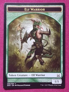 Magic The Gathering DUEL DECKS MIND VS MIGHT ELF WARRIOR token card MTG - Picture 1 of 2