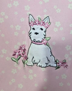 Laura Ashley Nightshirt Nightgown Size 2X Dainty Pink Floral Scottie Dog Soft - Picture 1 of 12