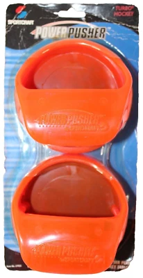 NEW Sportcraft Turbo Air Hockey Power Pushers Paddles Set Of 2 Neon Orange - Image 1 of 4