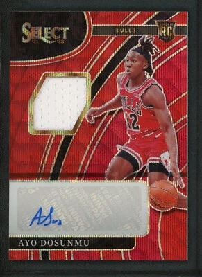 2021-22 AYO DOSUNMU AUTO JERSEY PANINI SELECT WAVE RED ROOKIE RC AUTOGRAPHS - Image 1 of 2
