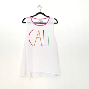 Chaser Neon “Cali” White Graphic Sleeveless Tank Top - Picture 1 of 8