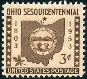 USA 1953 - 150 Years Ohio Statehood Sesquicentennial, 1803-1953 - MNH---Sc.#1018 - Picture 1 of 1