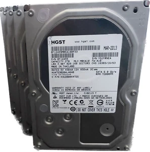 4x HGST 2TB 7200RPM RPM 64MB Cache SATA 3.5" HDD 0F12455 HUA723020ALA640 8TB - Afbeelding 1 van 3