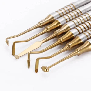 6PCS Dental Composite Filling Instrument Gold Titanium Coated Restorative Kit - Picture 1 of 3