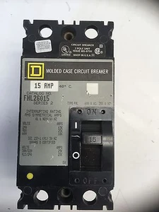 Square D FHL26015 15 Amp 600V Series 2 2 Pole Circuit Breaker - Picture 1 of 1