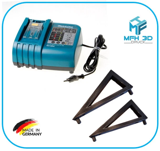 MFH Adecuado para cargador Makita DC18RA: soporte de pared accesorios para montaje en pared