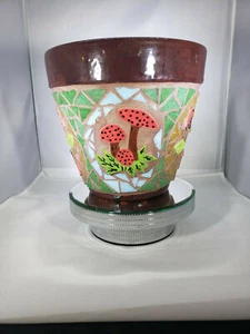 MOSAIC FLOWER POT  - HANDMADE  TILES Look great in your Home F255 - Picture 1 of 7