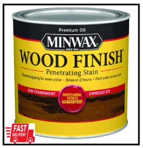1/2 Pt Minwax 22763 Espresso Wood Finish Penetrating Oil-Based Wood Stain - Picture 1 of 2