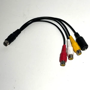 S-Video 8 Pin Stecker auf 4 Pin Buchse & 3 Cinch Buchse AV Kabel Computer TV Video - Bild 1 von 6