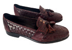 Bragano Weave Madness Brown Woven Calf Leather Tassel Loafes Mens Shoes Sz 9.5 M