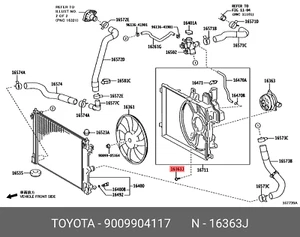 Original OE Schraube, Kühler Seitenträgerplatte, 9009904117 für Toyota 90099-04117 - Bild 1 von 1