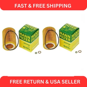 OEM Pair Set of 2 Engine Oil Filters HU816x For BMW E60 E71 E82 E83 E89 E90 E92 - Picture 1 of 2