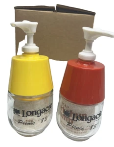 Dispensador de mostaza/ketsup Longacre Family de colección 4 oz 5,5" de alto hecho en EE. UU. Gemco - Imagen 1 de 6
