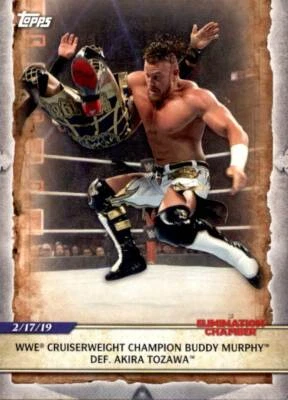 2020 Topps WWE Road to Wrestlemania #10 Champ. Buddy Murphy def. Akira Tozawa - Image 1 of 2