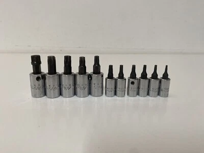 Mac Tools 11pc Torx Socket Set 1/4” & 3/8 T8-T55 Mac USA - Image 1 of 4