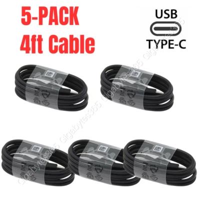 5x Cable USB Tipo C Cargador Rápido Para Samsung Galaxy S8 S9 S10 S20+ Note 9 10 20 Foto 1 de 4