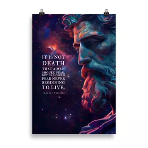 Marcus Aurelius Poster - Not Death That A Man Should Fear - Stoicism - Picture 1 of 5