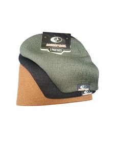 Men' Mossy Oak Rib Knitted Warm and Cozy Winter Beanie Hat Green/Black/Brown NWT - Picture 1 of 6
