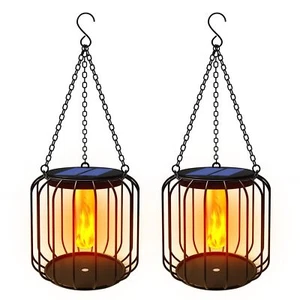 Solar Lanterns Outdoor Upgraded Hanging Solar Flame Lights Outdoor Waterproof... - Picture 1 of 7