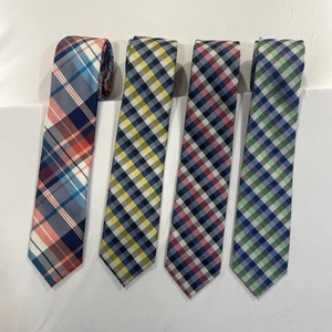 CHAPS Boys Ties, LOT of 4, Fit sizes 8-20, 48” long - Checked Plaid multi-color - Picture 1 of 3