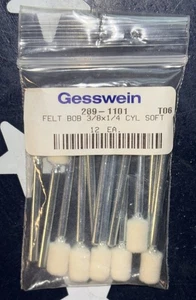 (11) GESSWEIN 3/8x1/4 Cylinder SOFT Mounted Felt Bob 289-1101  1/8”Shk   11 Bobs - Picture 1 of 7