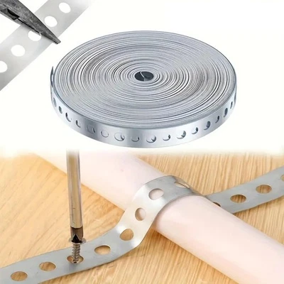 49.2 Ftx 0.7inch Pipe Hanger Strap Metal Perforated Accessory Sturdy for - Image 1 of 4