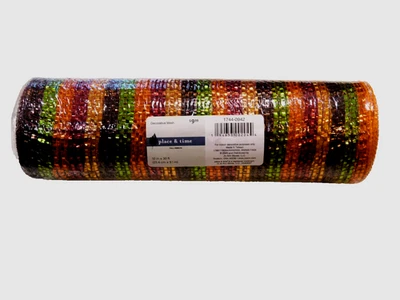 Autumn Fall Colored Roll Decorative Mesh Ribbon Metallic Place & Time 10In X30ft - Image 1 of 4