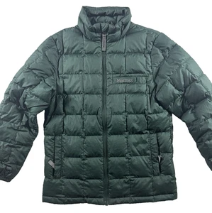 Marmot Duck Down Puffer Jacket Youth Medium Green Full Zip Girls Boys Outdoors - Picture 1 of 7